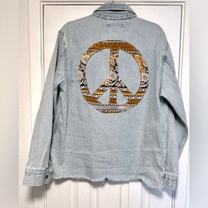 Denim Shirt with Peace Sign